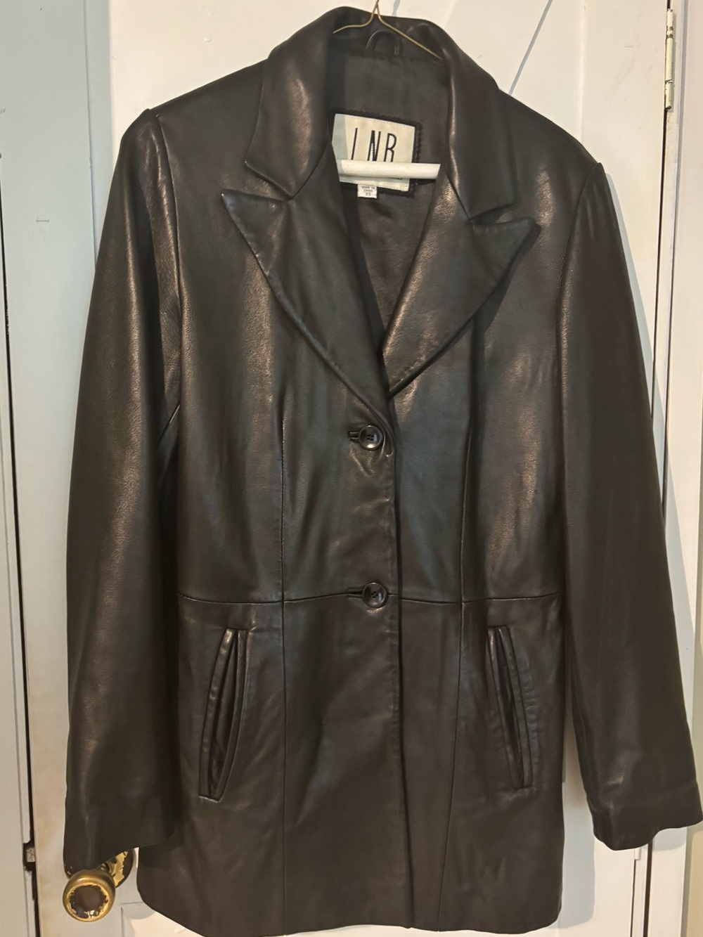LNR La Nouvelle Renaissance Genuine Leather Blazer Jacket Black XS